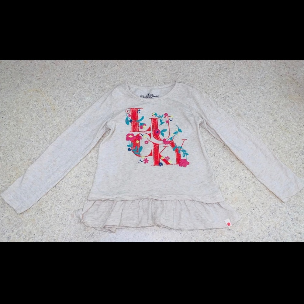 LUCKY BRAND girls logo long sleeve - glitter 6x
